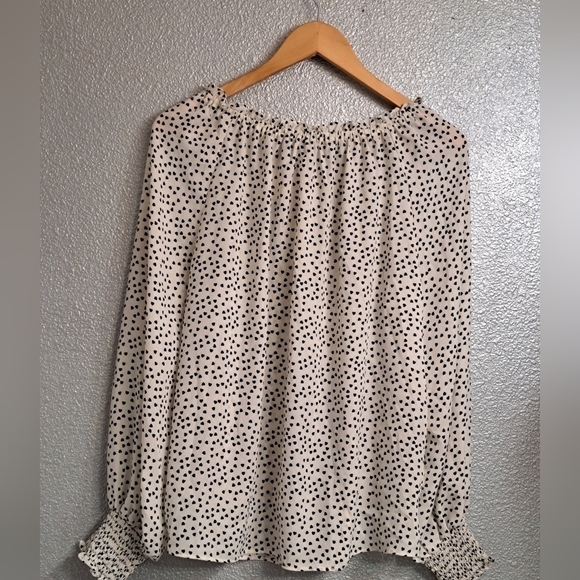 NWT Max Studio Black & White Tie Blouse Size L - Picture 4 of 10